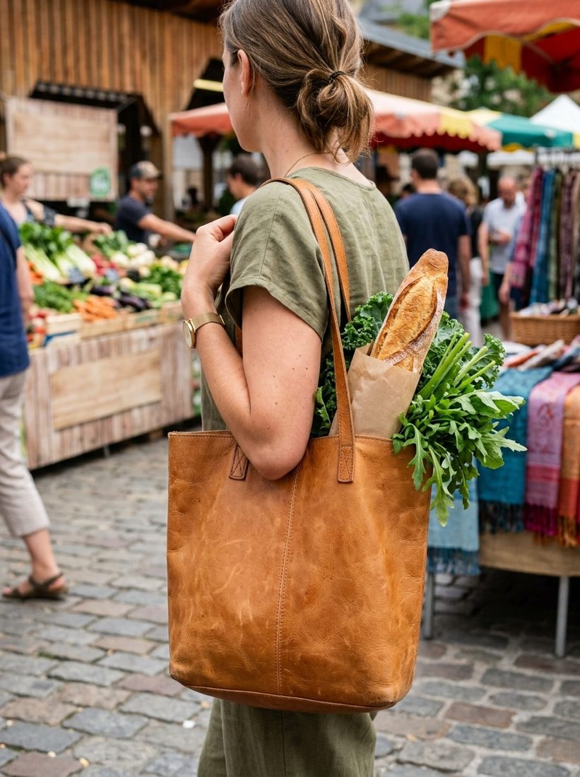 Tote bag at a market